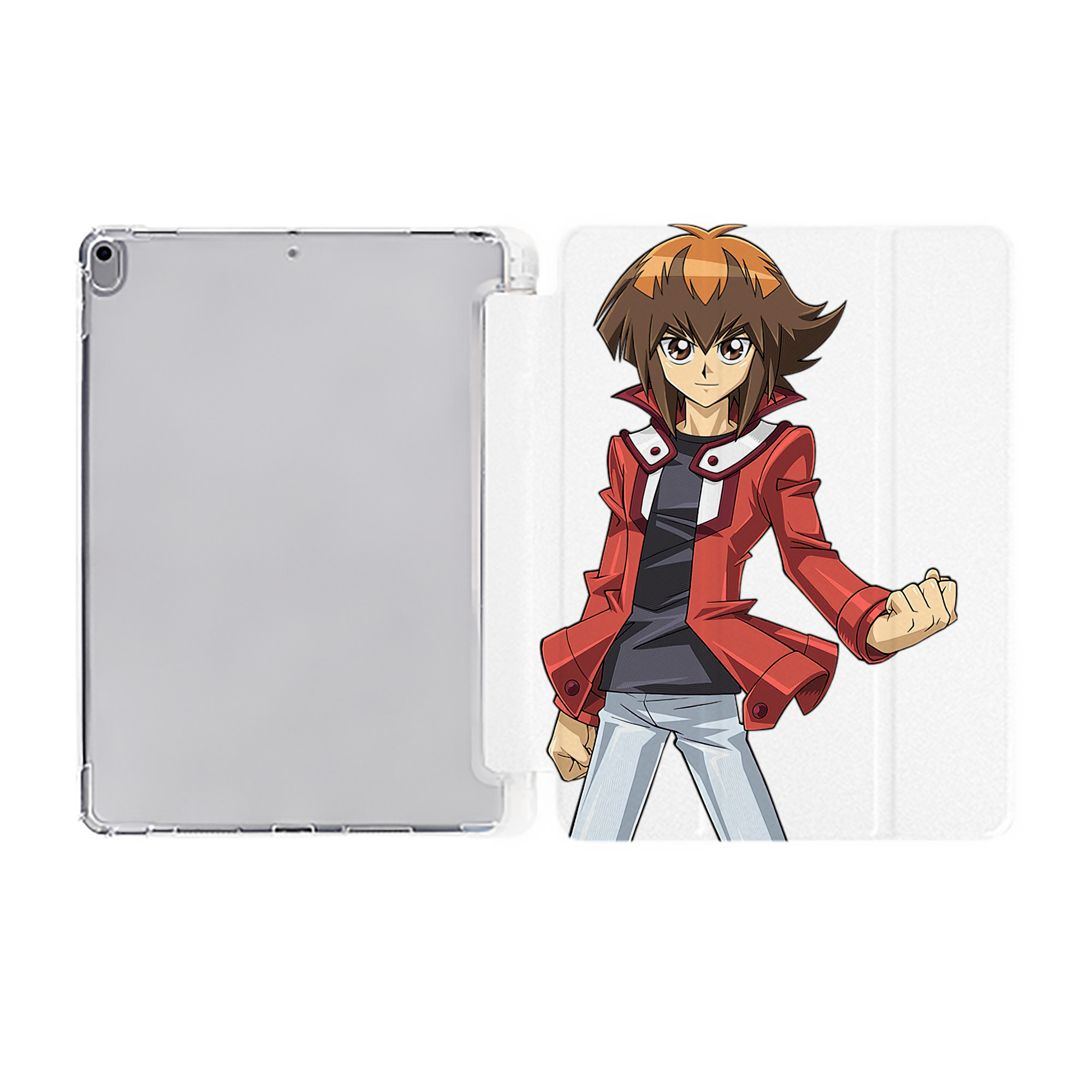 （画像用） 遊☆戯☆王 Yu-Gi-Oh! IPad ケース ペン収納付き 三つ折りスタンド PUレザー×シリコン 対応機種9.5/10.5/10.9インチ